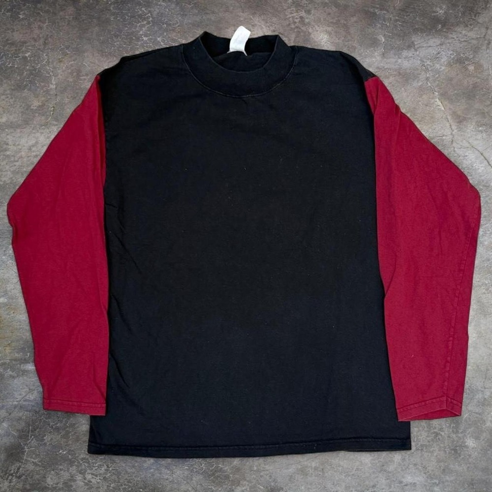 Vintage Long Sleeve Two Tone Shirt Men's Size Large Made In USA Skater 90s Y2K